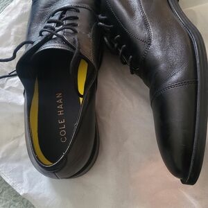 Cole Haan Black Leather Lace-Up Oxford Dress Shoes